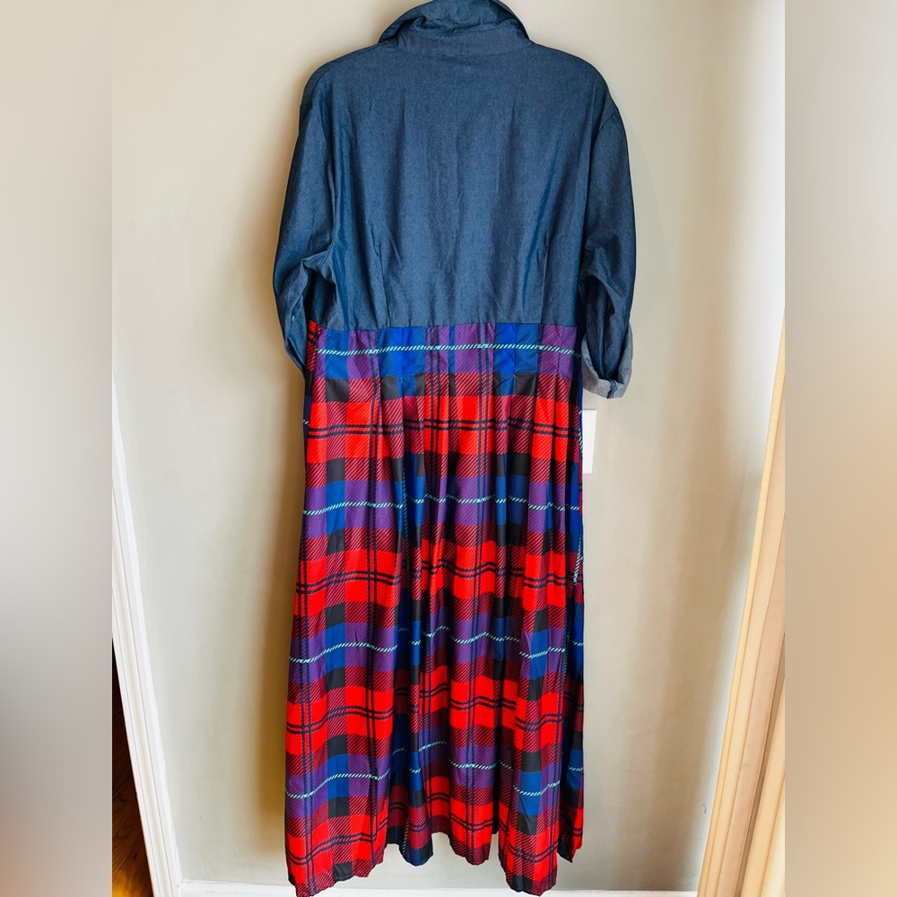 Wowo Plaid Red and Blue Women’s Dress Size 2X NWT - Picture 9 of 10